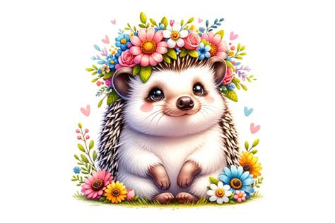 Cute Hedgehog Spring Clipart Spring Sublimation PNG