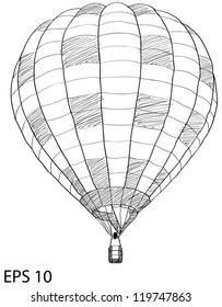 Hot Air Balloon Vector Sketch Line Stock Vector Royalty Free