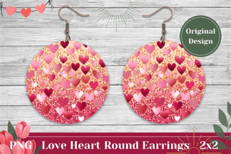 Cute Love Hearts Round Earring Design Graphic By Ailirel Design