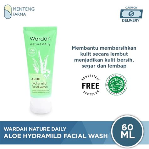 Jual Wardah Nature Daily Aloe Hydramild Facial Wash 60 ML Shopee