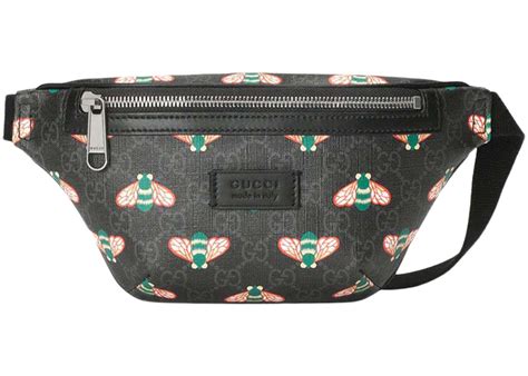 Gucci Bestiary Bee Belt Bag Black In Canvas With Silver Tone Us