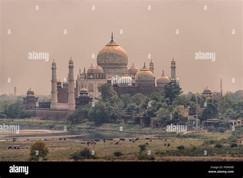 Taj Mahal Marmo Bianco Mausoleo Agra Immagini E Fotografie Stock Ad