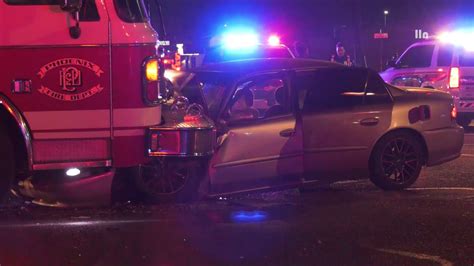 Driver Taken To Hospital After Head On Crash With Phoenix Firetruck