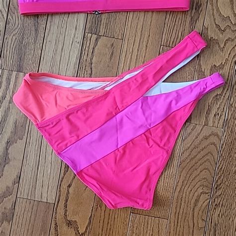 Popvil Swim Popvil Colorblock Cutout Bikini Bottoms Poshmark