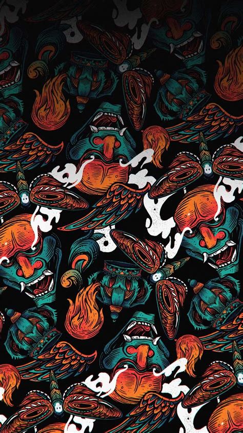 Hannya Patterns Japanease IPhone Wallpaper HD IPhone Wallpapers