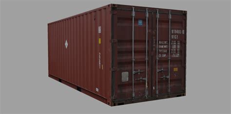 3d container teu 20ft