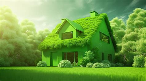 House With Grass To Make It Eco Friendly Background Green Home Picture Background Image And