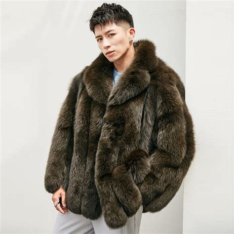 Dennyanddora Winter Thick Warm Natural Real Fox Fur Coat Natural Fur Coats Men Luxury Fox Fur Coat