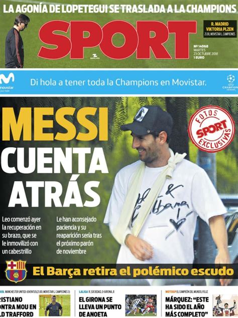 La Portada Del Diario Sport 23 10 2018