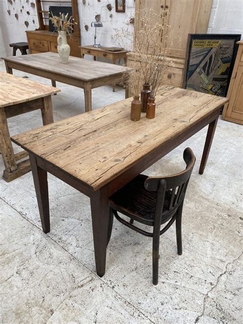 rustic pine farmhouse kitchen table vintage interior design