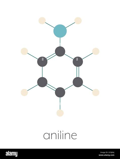 Aniline Phenylamine Aminobenzene Molecular Model Cut Out Stock Images