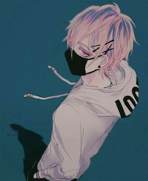 16+ Face Mask Anime Boy With Hoodie And Mask