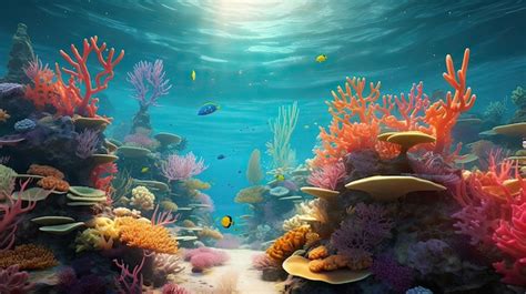 Premium Photo Colorful And Thriving Underwater Coral Reef Habitat