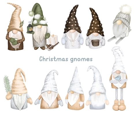 Ensemble De Gnomes De For T Scandinave No L Hiver Gnomes Clipart