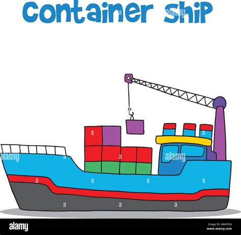 Cartoon Of Container Ship Vector Stock Vector Image Art Alamy