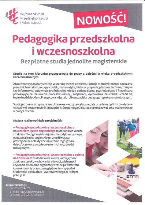 Pedagogika przedszkolna i wczesnoszkolna Komarówka Podlaska