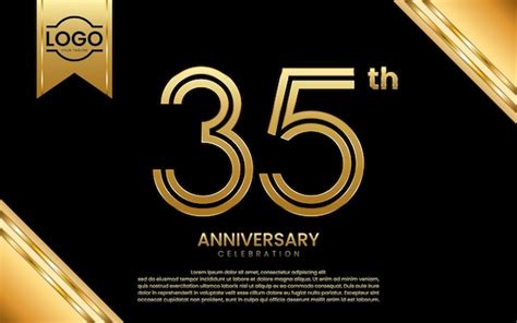 Premium Vector 35th Anniversary Celebration Anniversary Template Design With Golden Number