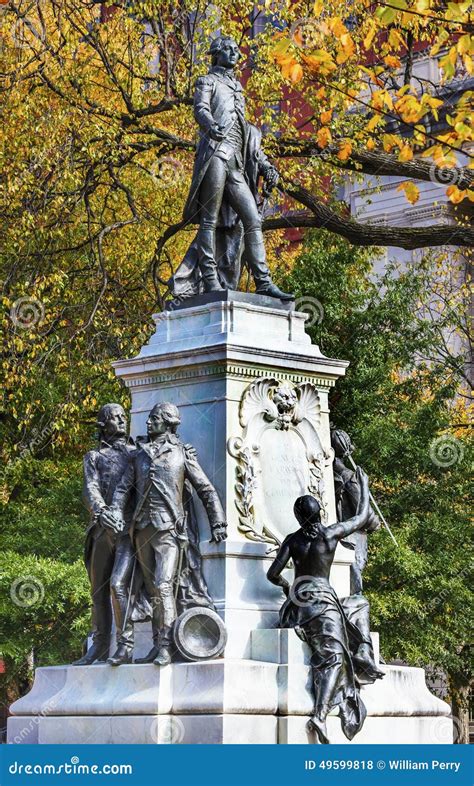 General Lafayette Statue Lafayette Park Autumn Washington DC Stock ...