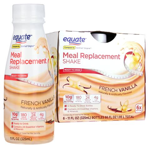 Equate Meal Replacement Shakes French Vanilla 11 Fl Oz 6 Ct