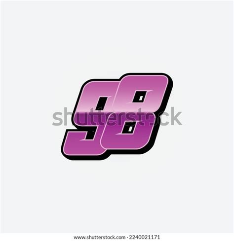 Number Vector Sports Racing Number 98 Stock Vector (Royalty Free ...