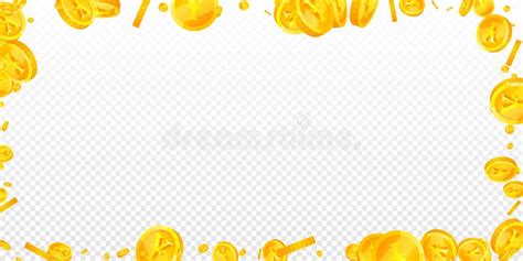 Japanese Yen Coins Falling Scattered Stock Vector Illustration Of