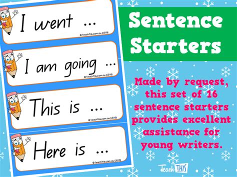 Sentence Starters Printable Teacher Resources For Teachers Parents