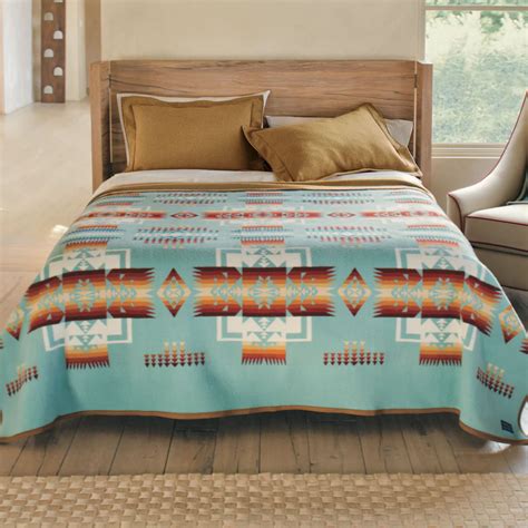 Pendleton Chief Joseph Jacquard Robe Aqua Perfect Blanket For Chilly