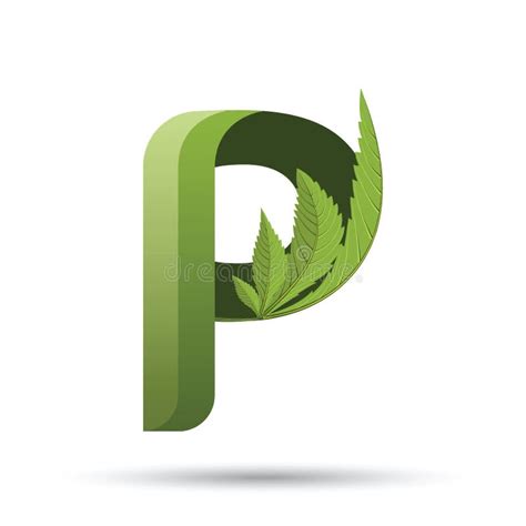 Cannabis Green Leaf Logo Letter P Stock Vector Illustration Of Font