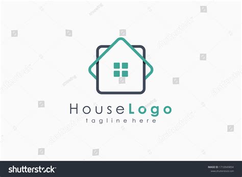 Simple Home Icon House Logo Linear Stock Vector Royalty Free