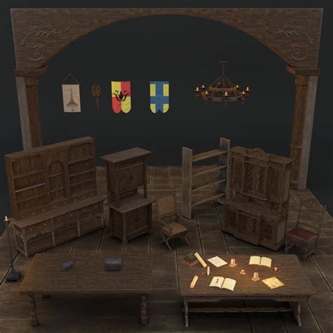 Medieval library 3D model - TurboSquid 1686069