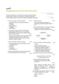 Test Regulacja Nerwowo Hormonalna Docsity