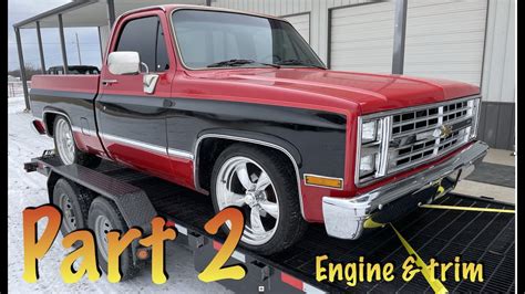 New Square Body Build Part 2 Engine And Trim Youtube