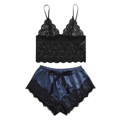 Ensemble Brassiere et shorty Nouvelle lingerie sexy en dentelle en soie vêtements de nuit