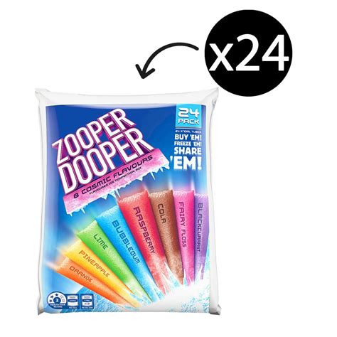 Zooper Dooper Ice Blocks 8 Cosmic Flavours 70ml Pack 24 Winc