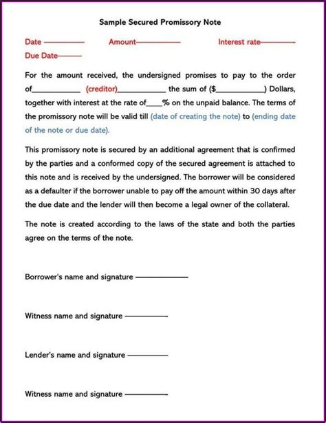 California Promissory Note Template