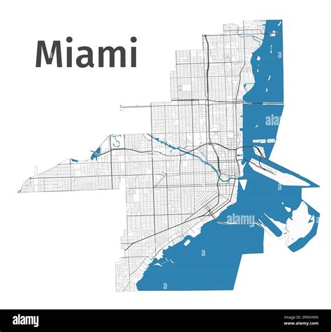 Miami Map Detailed Map Of Miami City Administrative Area Cityscape