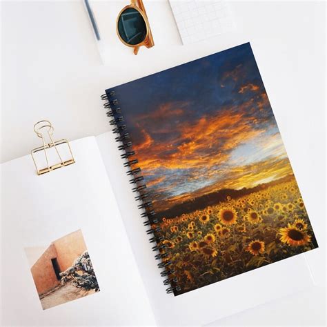 Sunflower Spiral Notebook Sunflower Journal Sunflower Notebook Ruled ...