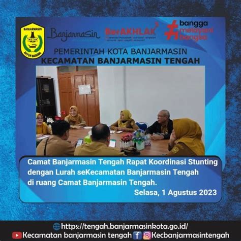 Camat Banjarmasin Tengah Rapat Koordinasi Stunting Dengan Lurah