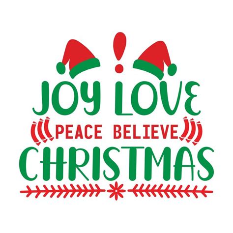 Premium Vector Joy Love Peace Believe Christmas Svg