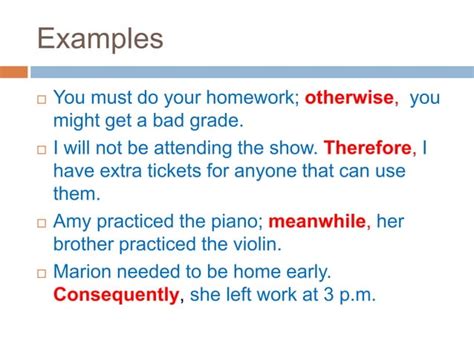 Conjunctions And Conjunctive Adverbsppt
