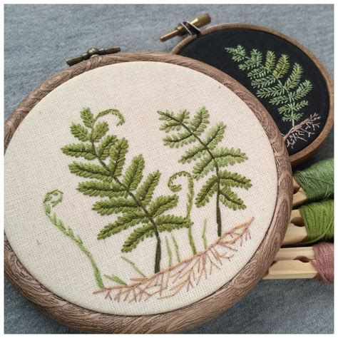 Forest Embroidery Embroidery Flowers Embroidery Hoop Green Man Hoop