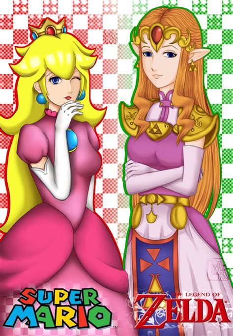 Two Princess Peach And Zelda By Lynari44 On Deviantart