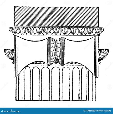 Top View Of The Ionic Capital The Temple Of Minerva Polias At Priene