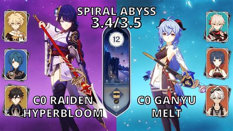 Spiral Abyss 3 5 Raiden Traveler Hyperbloom Ganyu Melt F2P YouTube