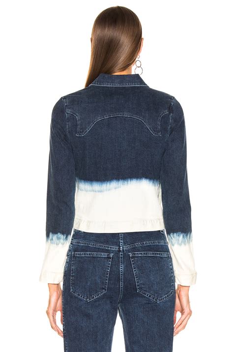 Miaou Lex Jacket In Indigo And White Dip Dye Fwrd