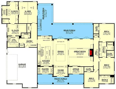 Stylish 4 Bed Modern Farmhouse Plan With Vaulted Master Suite 3076 Sq