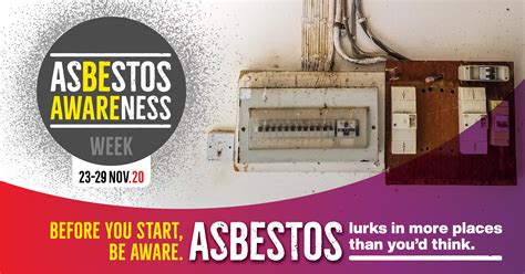 Asbestos Awareness Week 2020 Be Aware Electrical Adfa Asbestos
