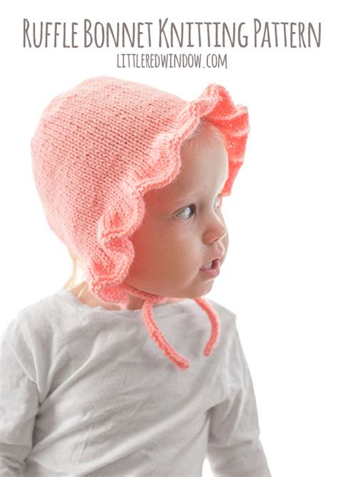 Baby Ruffle Bonnet Knitting Pattern Ruffle Pattern Knit Baby