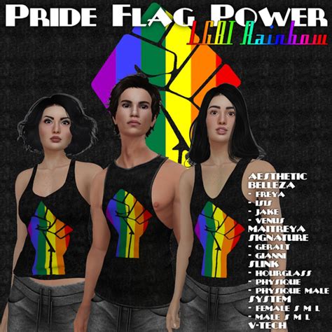 Second Life Marketplace Rrw ~ Lgbt Rainbow Pride Tank ~ Pride Flag Power