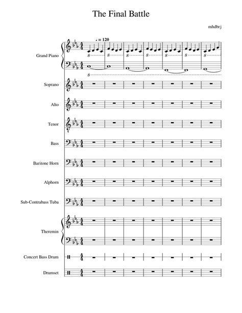 The Final Battle Sheet Music For Piano Soprano Alto Tenor And More Instruments Concert Band